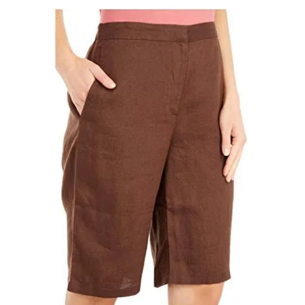 3. Eileen Fisher Organic Linen Walking Shorts in Cocoa